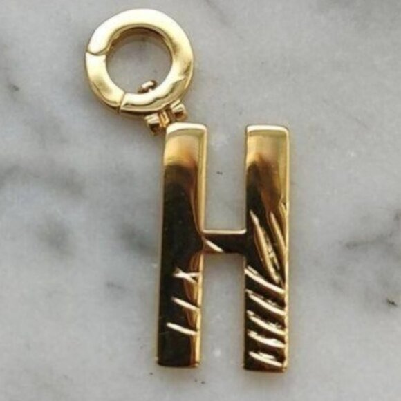 Gorjana Parker Charm Alphabet  Initial H 18K Gold Plated - Picture 6 of 11